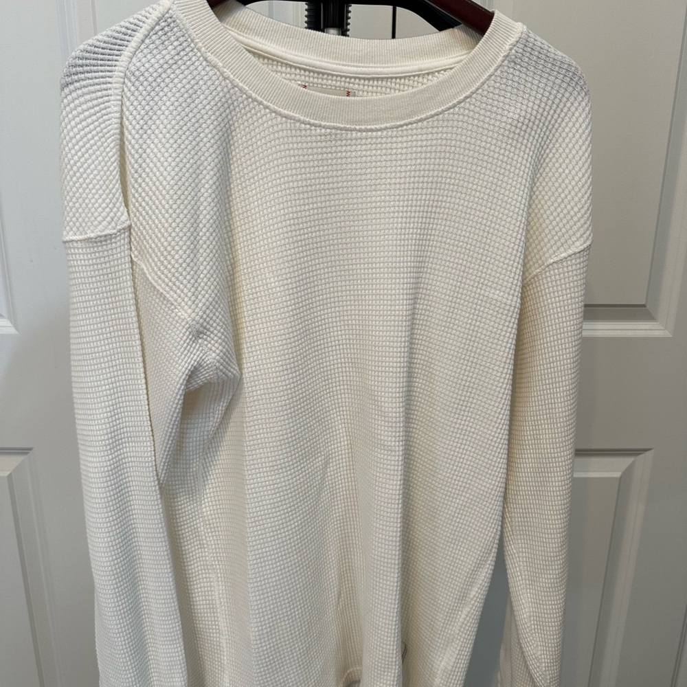 BDG White Crew Neck Sweater Textured Knit